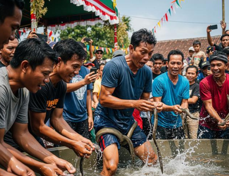 Budidaya Belut Dalam Lukisan
